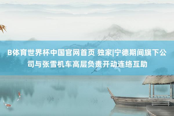 B体育世界杯中国官网首页 独家|宁德期间旗下公司与张雪机车高层负责开动连络互助