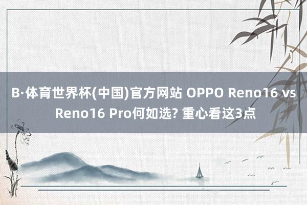 B·体育世界杯(中国)官方网站 OPPO Reno16 vs Reno16 Pro何如选? 重心看这3点