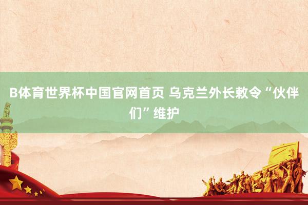 B体育世界杯中国官网首页 乌克兰外长敕令“伙伴们”维护