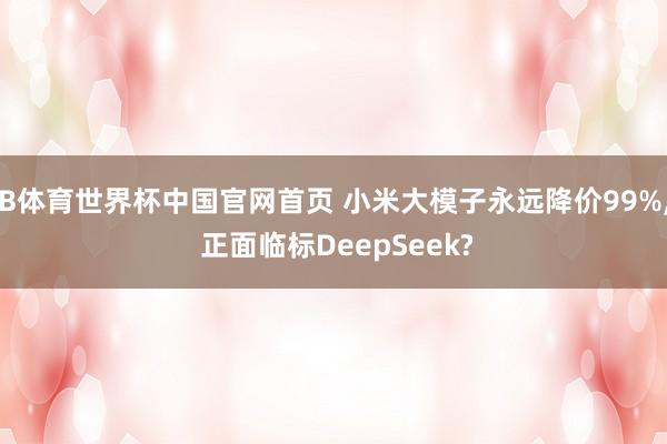 B体育世界杯中国官网首页 小米大模子永远降价99%, 正面临标DeepSeek?
