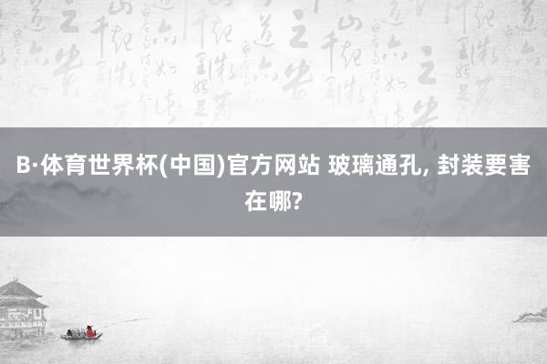 B·体育世界杯(中国)官方网站 玻璃通孔, 封装要害在哪?