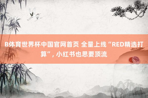 B体育世界杯中国官网首页 全量上线“RED精选打算”, 小红书也思要顶流