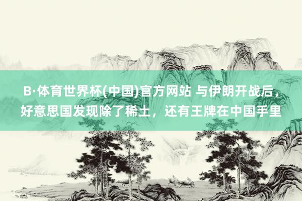 B·体育世界杯(中国)官方网站 与伊朗开战后，好意思国发现除了稀土，还有王牌在中国手里