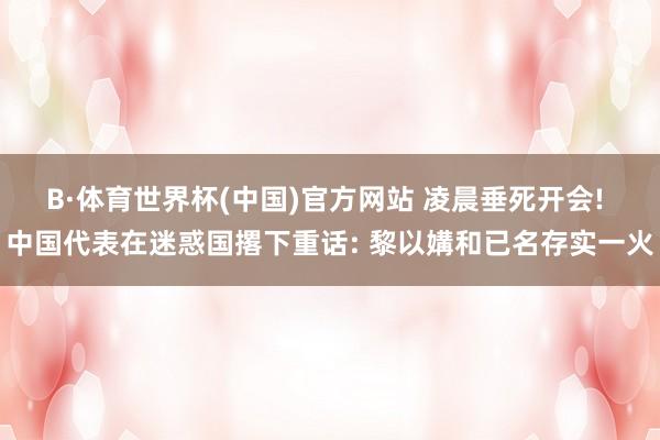 B·体育世界杯(中国)官方网站 凌晨垂死开会! 中国代表在迷惑国撂下重话: 黎以媾和已名存实一火
