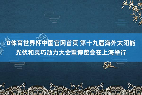 B体育世界杯中国官网首页 第十九届海外太阳能光伏和灵巧动力大会暨博览会在上海举行