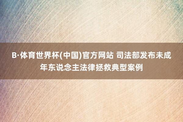 B·体育世界杯(中国)官方网站 司法部发布未成年东说念主法律拯救