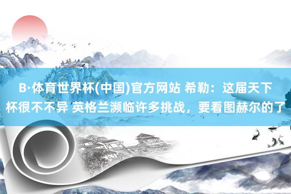 B·体育世界杯(中国)官方网站 希勒：这届天下杯很不不异 英格兰濒临许多挑战，要看图赫尔的了