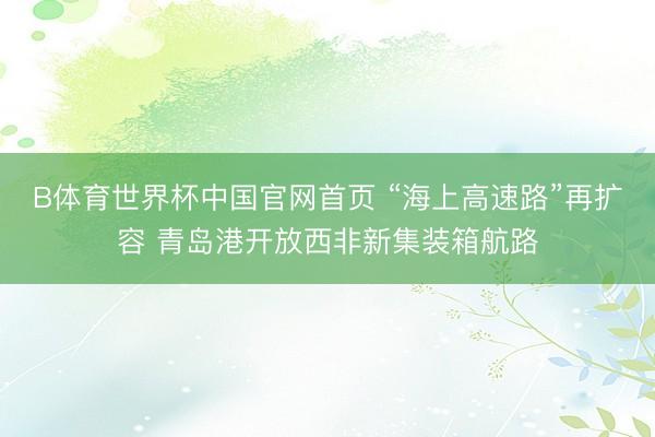 B体育世界杯中国官网首页 “海上高速路”再扩容 青岛港开放西非新集装箱航路