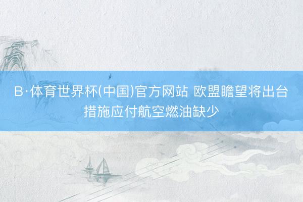 B·体育世界杯(中国)官方网站 欧盟瞻望将出台措施应付航空燃油缺少