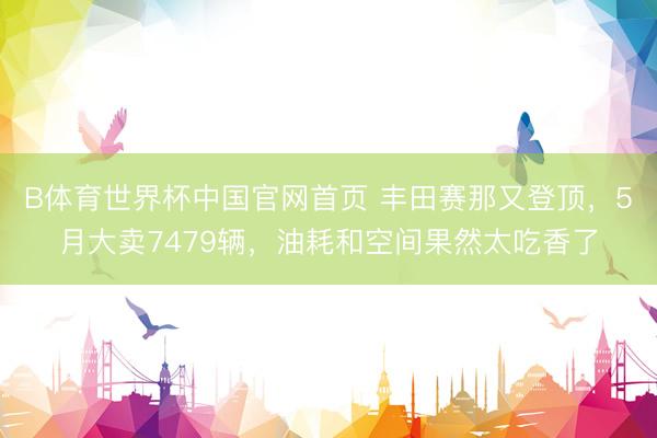 B体育世界杯中国官网首页 丰田赛那又登顶，5月大卖7479辆，油耗和空间果然太吃香了